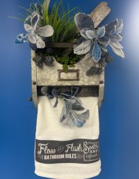 Floss & Flush Towel Holder (Blue)