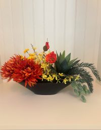 Horizontal Orange/Yellow Floral Arrangement