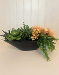 Horizontal Peach/Yellow Floral Arrangement