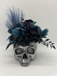 Skull - Feathered (Black/Blue)