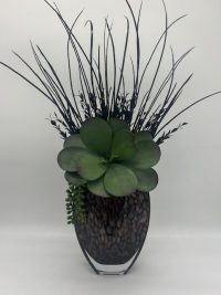 Black Glass Succulent Vase