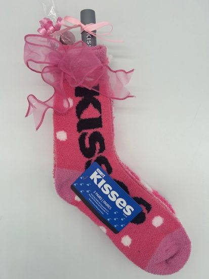 Kisses Socks (3 pk) with Hershey Kisses & Paint Stick.