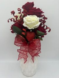 Valentines Silk Red Rose Floral Arrangement