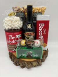 Wood Round Gift Basket